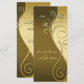 Programme de mariage - Brown classique et or flora (Devant / Derrière)