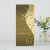 Programme de mariage - Brown classique et or flora (Debout devant)