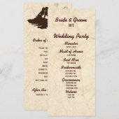 Programme de mariage Brown des amoureux de la pêch (Devant / Derrière)