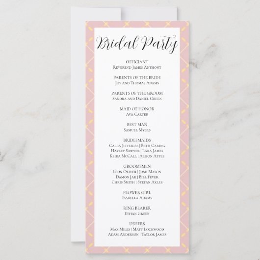 Programme de mariage Brown, jaune et blanc (Dos)