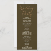 Programme de mariage Brun foncé avec étoiles penda (Dos)