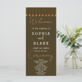 Programme de mariage Brun foncé avec étoiles penda (Debout devant)