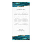 Programme de mariage Budget Agate Bleu sarcelle Or (Dos)