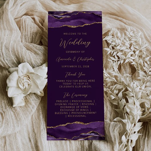 Programme de mariage Budget Agate Violet Or Prune