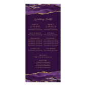 Programme de mariage Budget Agate Violet Or Prune (Dos)
