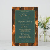 Programme de mariage Budget Rust Gold Agate Vert (Debout devant)