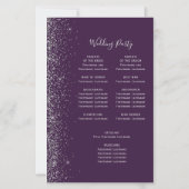 Programme de mariage Budget Violet Argent Paillett (Dos)