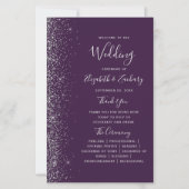 Programme de mariage Budget Violet Argent Paillett (Devant)
