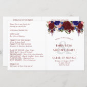 Programme de mariage budgétaire Fleurs Roses Bleue (Devant / Derrière)