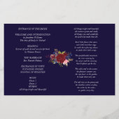 Programme de mariage budgétaire Fleurs Roses Bleue (Dos)