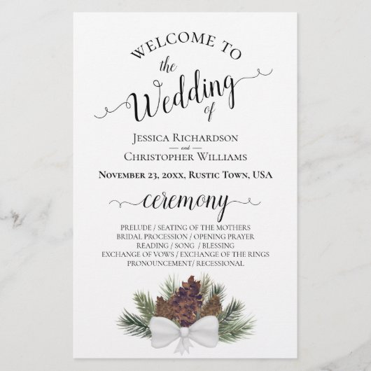 Programme de mariage budgétaire pour Pinecones rus (Devant)
