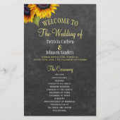 Programme de mariage BUDGETAIRE rustique tournesol (Devant)