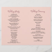 Programme de mariage Burgundy Blush Aquarelle Flor (Dos)