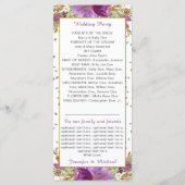 Programme de mariage cadre paillettes or améthyste (Dos)