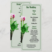 Programme de mariage Calla Lilies rose et blanc (Devant / Derrière)