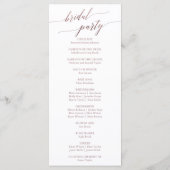 Programme de mariage calligraphié en or rose éléga (Dos)