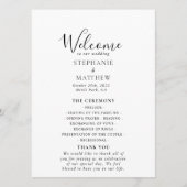 Programme de mariage calligraphie minimaliste (Devant)