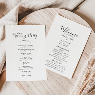 Programme de mariage calligraphie minimaliste