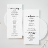 Programme de mariage calligraphie minimaliste