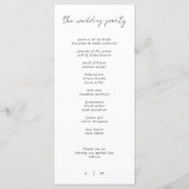 Programme de mariage calligraphié minimaliste (Dos)