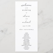 Programme de mariage calligraphié minimaliste (Devant)