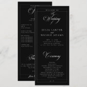 Programme de mariage calligraphié sur ivoire noir (Devant / Derrière)