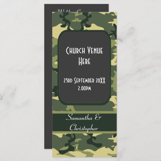 Programme de mariage camouflage vert (Devant / Derrière)