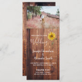 Programme de mariage campagnard de tournesol de gr (Devant / Derrière)