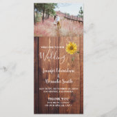 Programme de mariage campagnard de tournesol de gr (Devant)