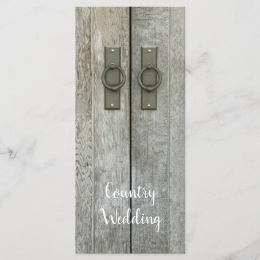 Programme de Mariage campagnard des portes à doubl (Devant)