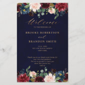 Programme de Mariage campagnard floral de la marin (Devant)