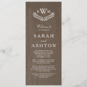 Programme de Mariage campagnard rustique (Devant)