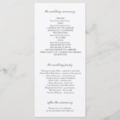 Programme de Mariage campagnard rustique des tourn (Dos)