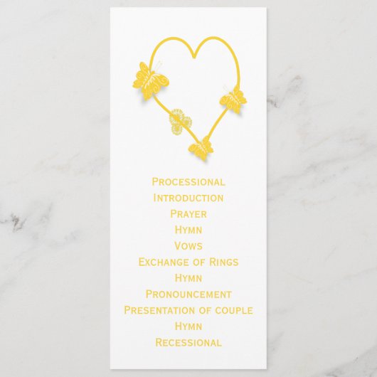 Programme de mariage cardiaque des papillons de co (Dos)