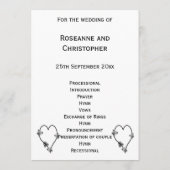 Programme de mariage cardiaque pour papillon noir  (Dos)