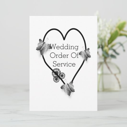 Programme de mariage cardiaque pour papillon noir  (Debout devant)