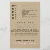 Programme de mariage cardiaque simple (Dos)