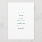 Programme de mariage Carte minimale avec bordure v (Dos)