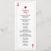 Programme de mariage Cartes de Casino Ace of Heart (Dos)