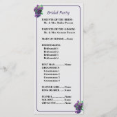 Programme de mariage Cascade de Clematis (Dos)