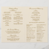 Programme de Mariage Catholique à Cana Messe Nupti (Dos)