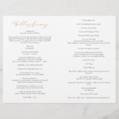 Programme de mariage catholique avec messe complèt (Dos)