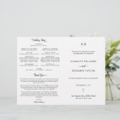 Programme de mariage catholique avec monogramme et (Debout devant)