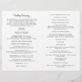 Programme de mariage catholique avec monogramme et (Dos)