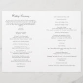 Programme de mariage catholique classique - Messe (Dos)