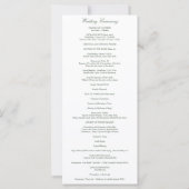 Programme de mariage catholique de Megan avec mess (Dos)