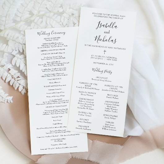 Programme de mariage catholique d'Isabella avec me