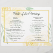 Programme de mariage catholique DIY Roses jaunes p (Dos)