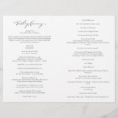 Programme de mariage catholique élégant avec messe (Dos)