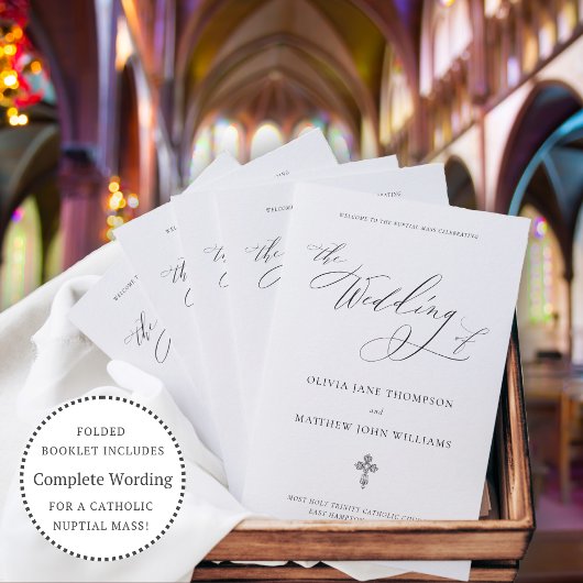 Programme de mariage catholique élégant avec messe
